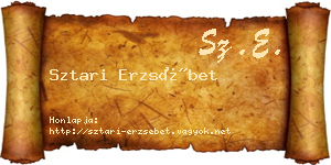 Sztari Erzsébet névjegykártya